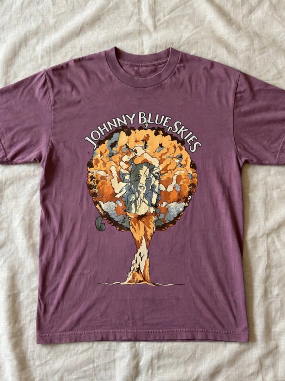 Johnny Blue Skies Sun Goddess Plum Purple Graphic T-Shirt S-4XL [Custom Reprint]